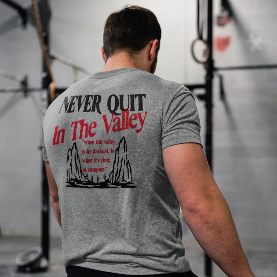 Never Quit In The Valley Print Men's T-shirt