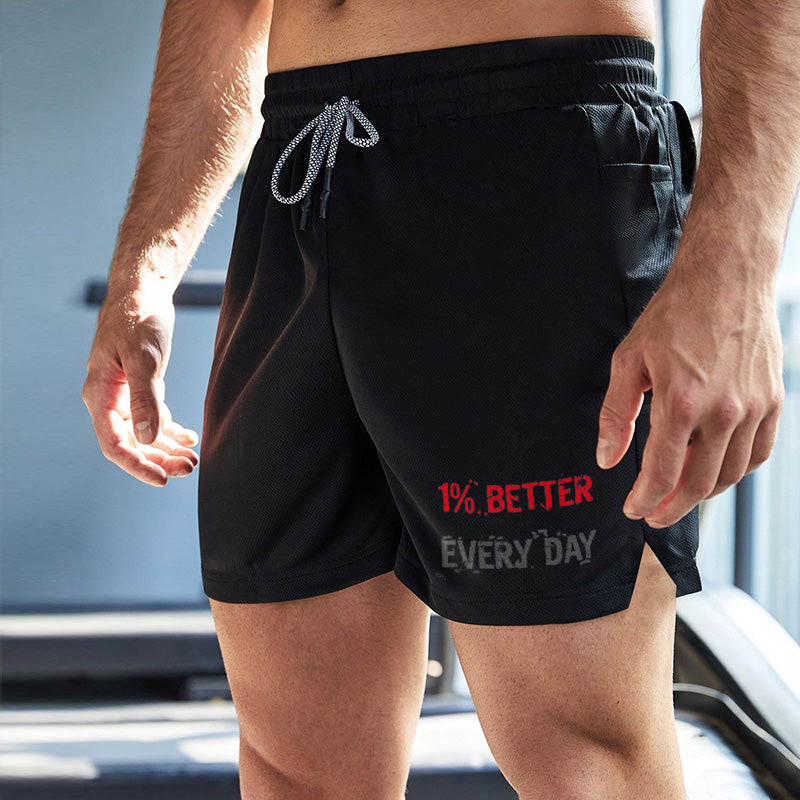 1% Better Every Day Print Men's Shorts