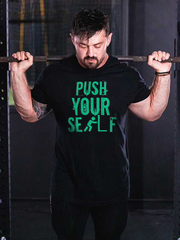 Push Yourself Printed Men's T-shirt
