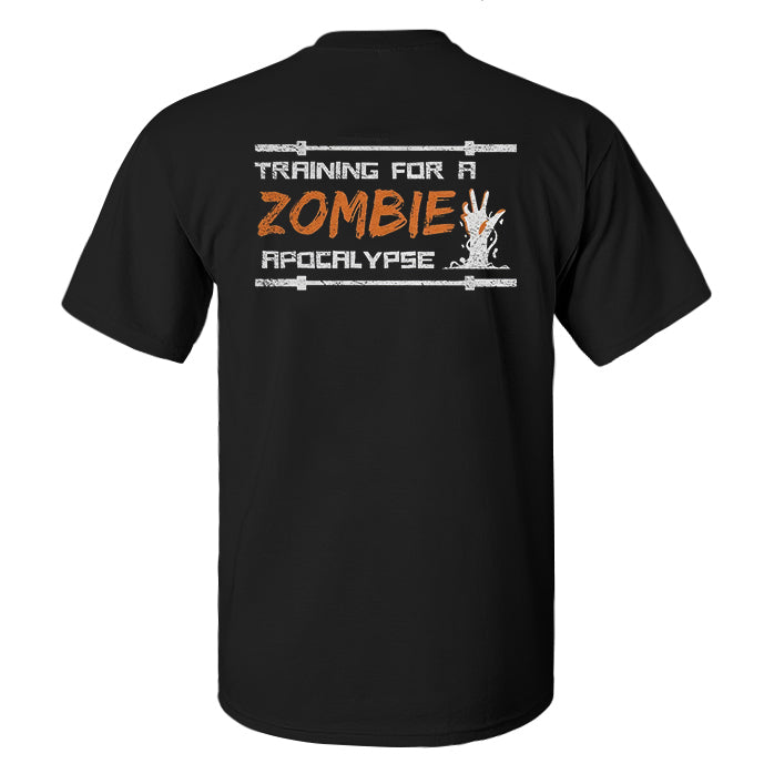 Training For A Zombie Printed Men's T-shirt