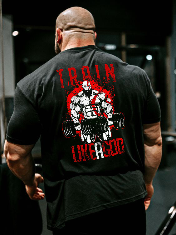 Train Like A God Printed Men's T-shirt