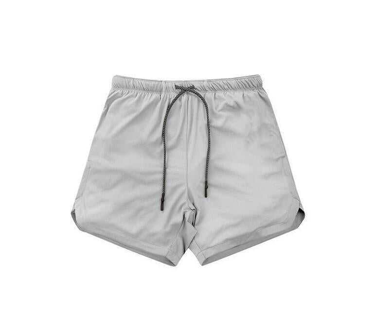 Fitness solid color elastic waistband shorts