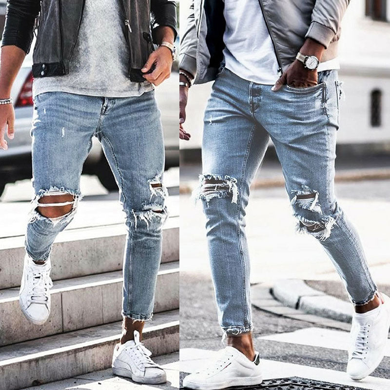 Men's Fashion All-match Ripped Jeans