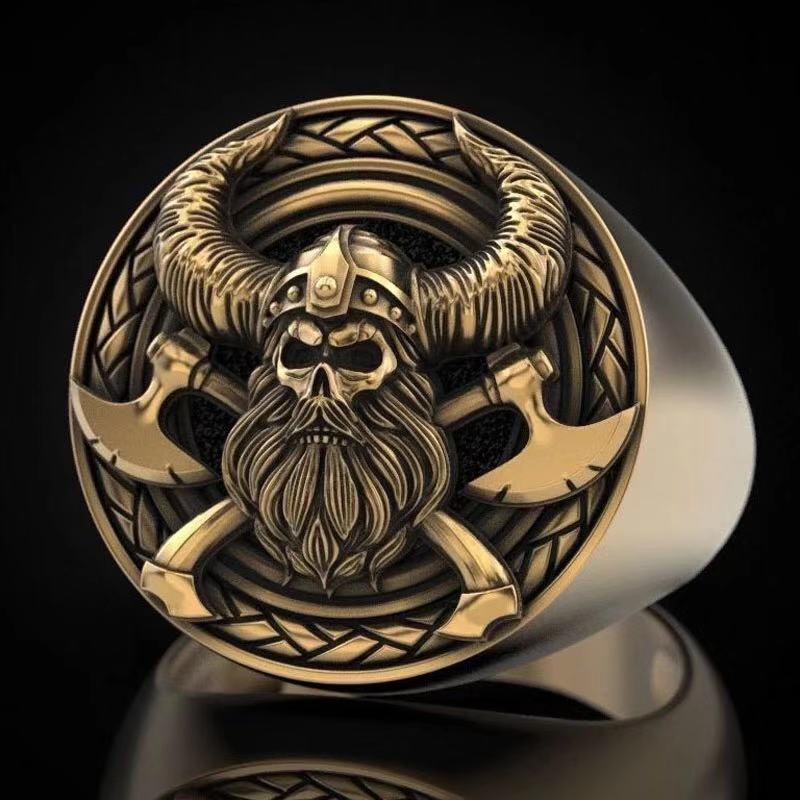 Viking Skull Men's Ring Punk Hand Jewelry