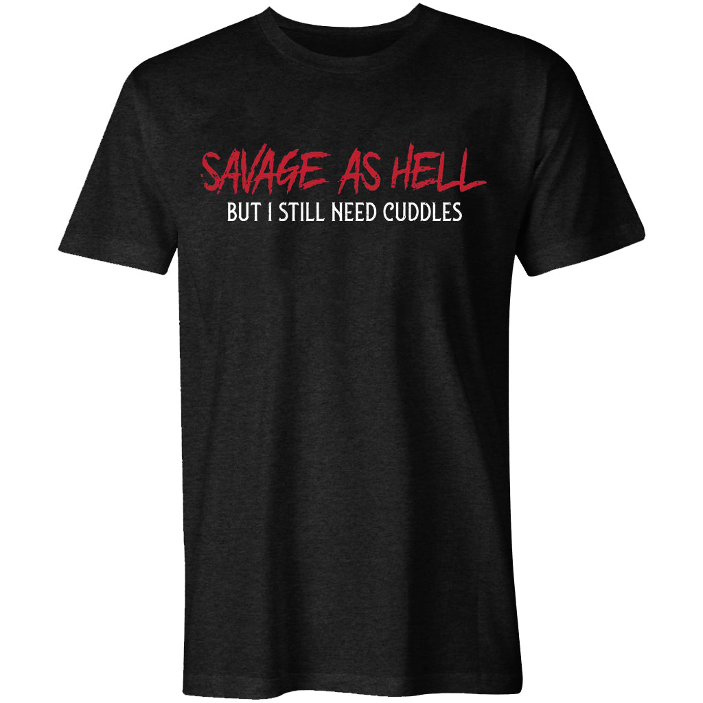 Savage As Hell Letter Print Men's Casual Tees