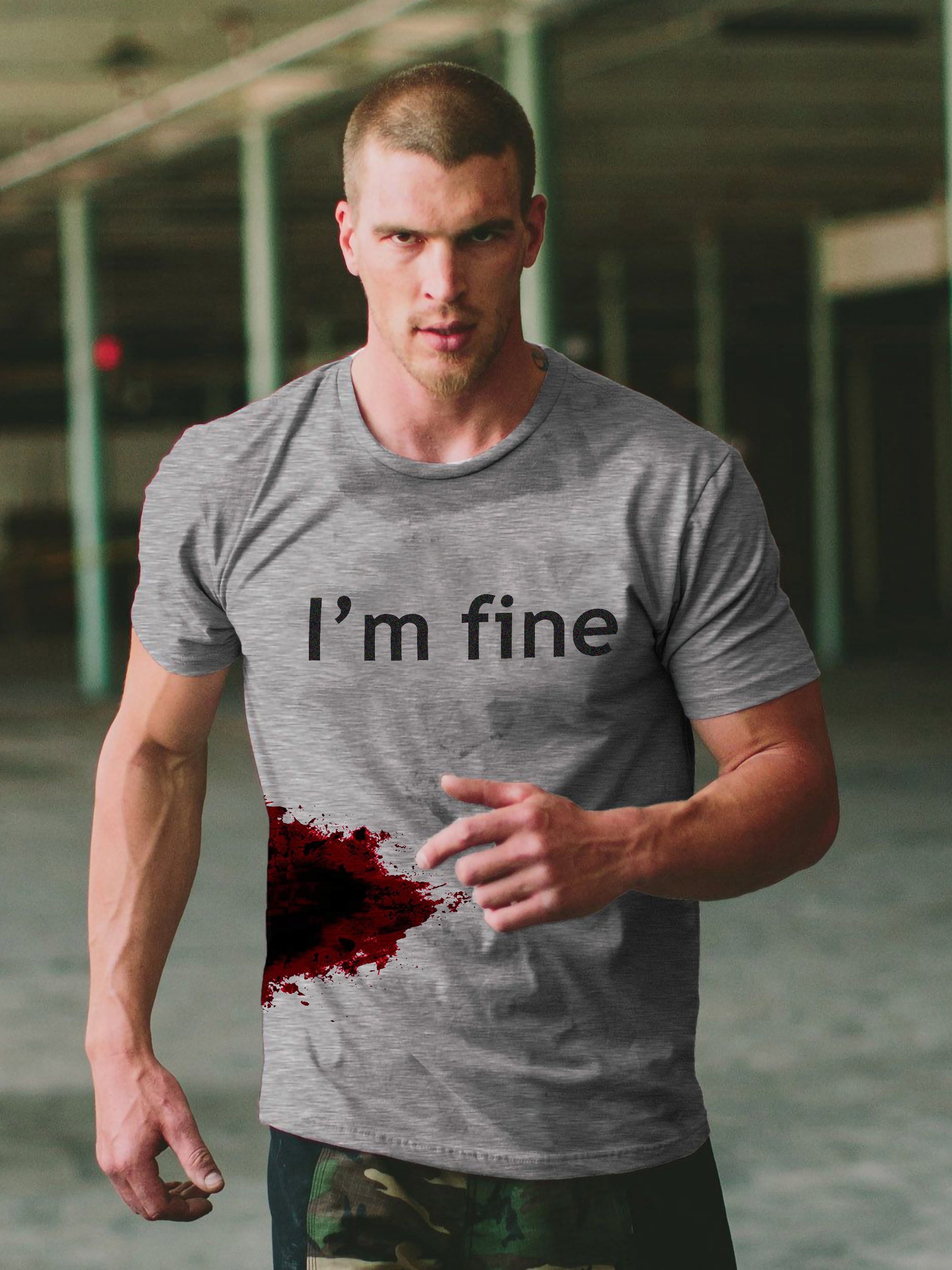 I'm Fine Wound Printing Men's T-shirt