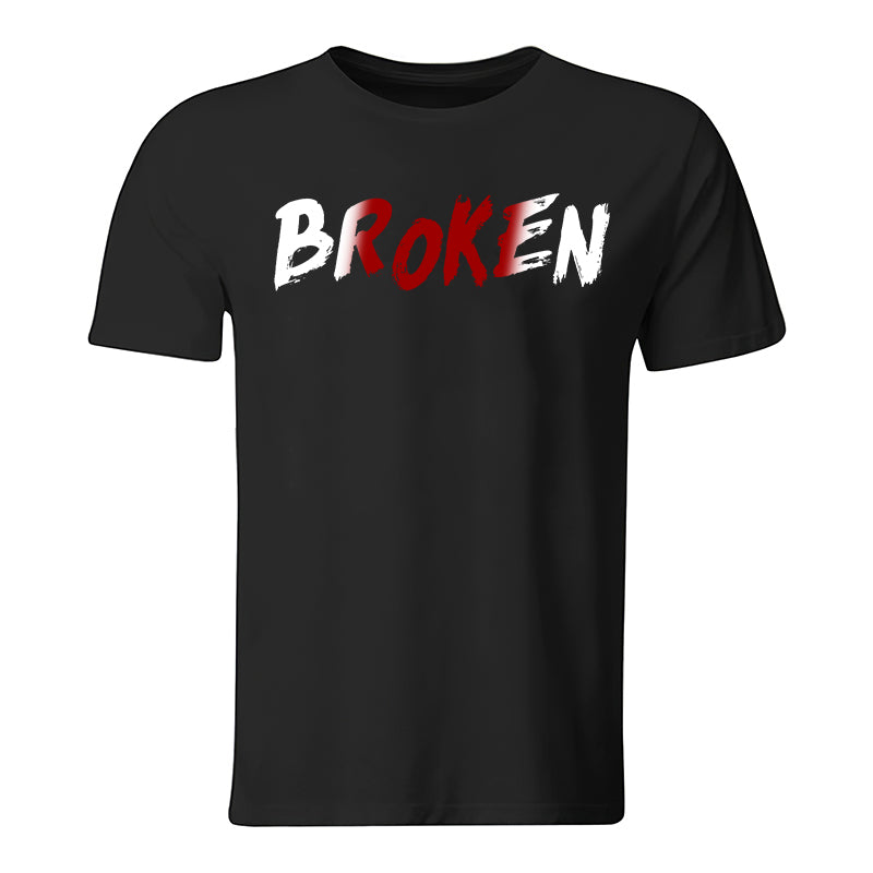 Broken Letter Print Men's  T-Shirt