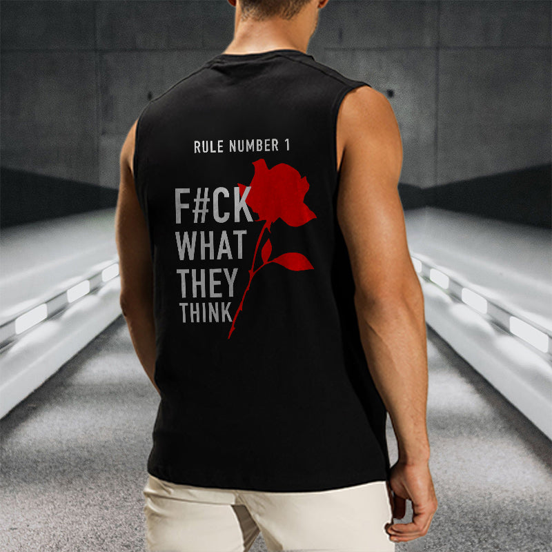 F#ck What They Think Printed Rose Vest