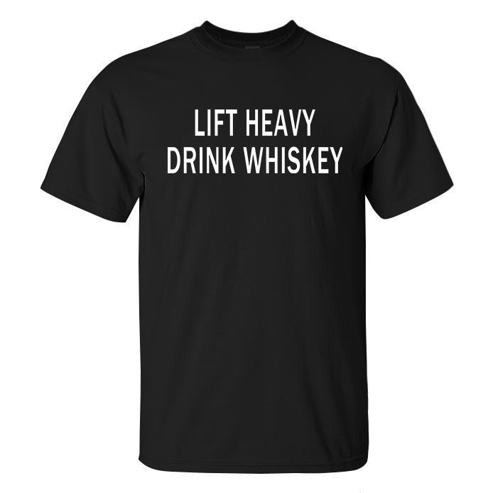 Lift Heavy Drink Whiskey Printed Men's T-shirt