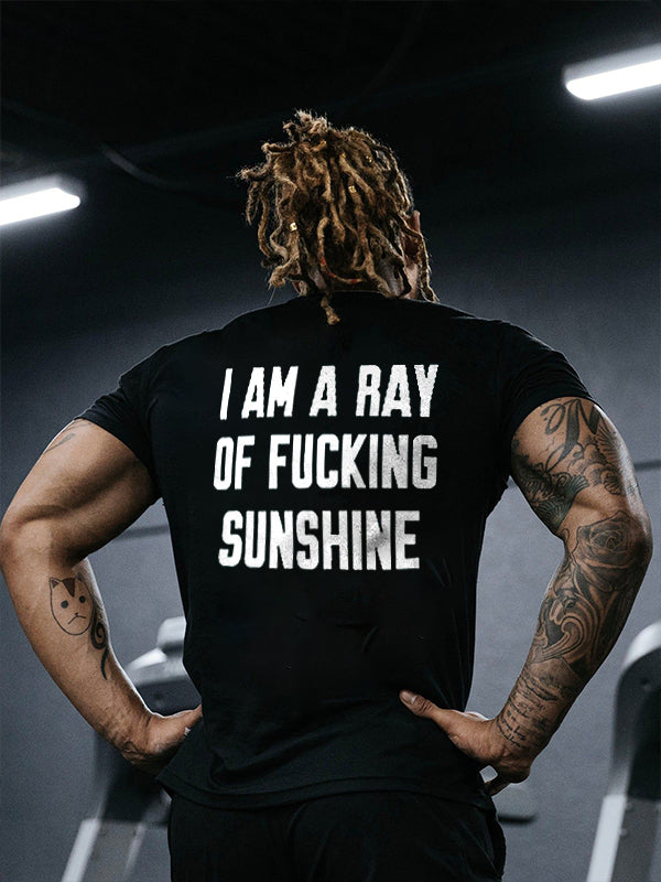 I Am A Ray Of Fxxking Sunshine Print Men's T-shirt