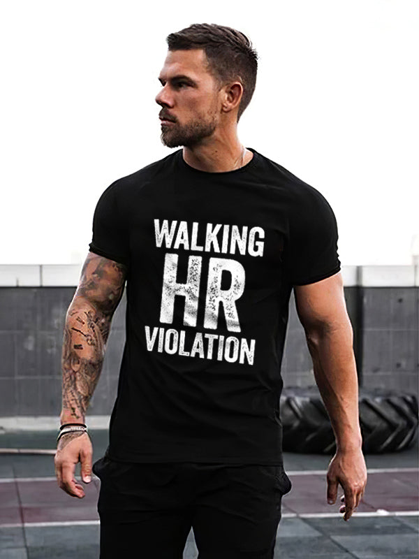 Walking Hr Violation Print Men's T-shirt