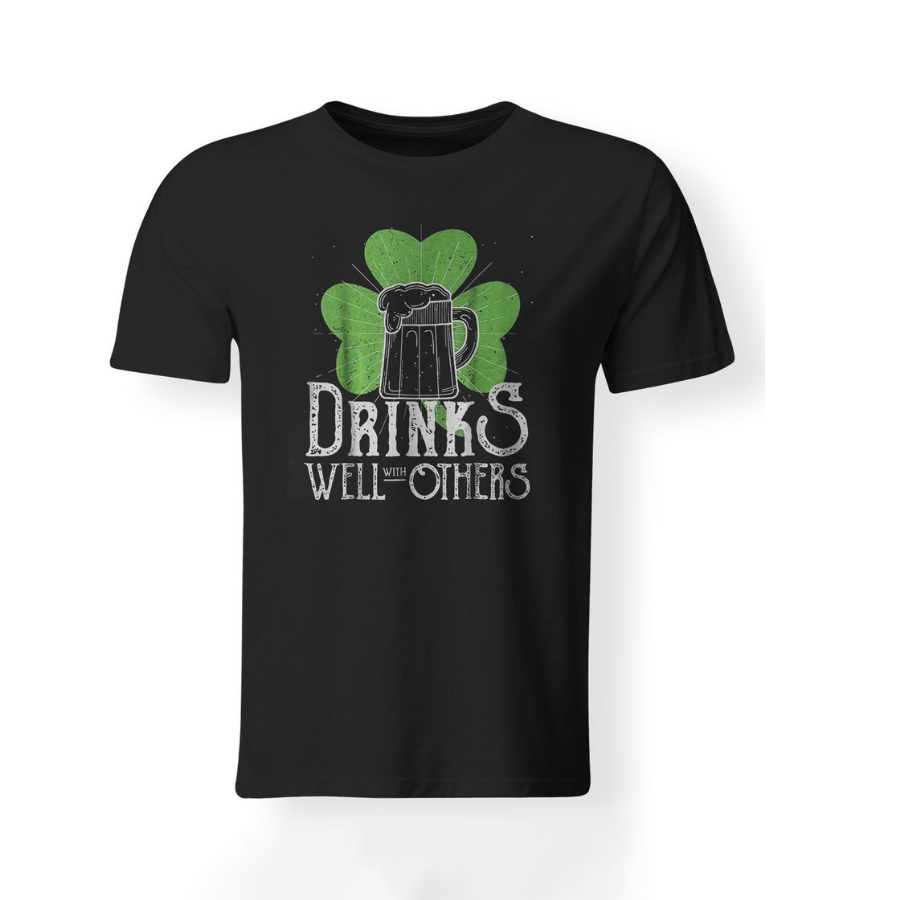 Drinks Well With Others Printed T-shirt