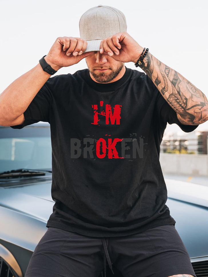 I'm Broken Casual Men's Print T-shirt