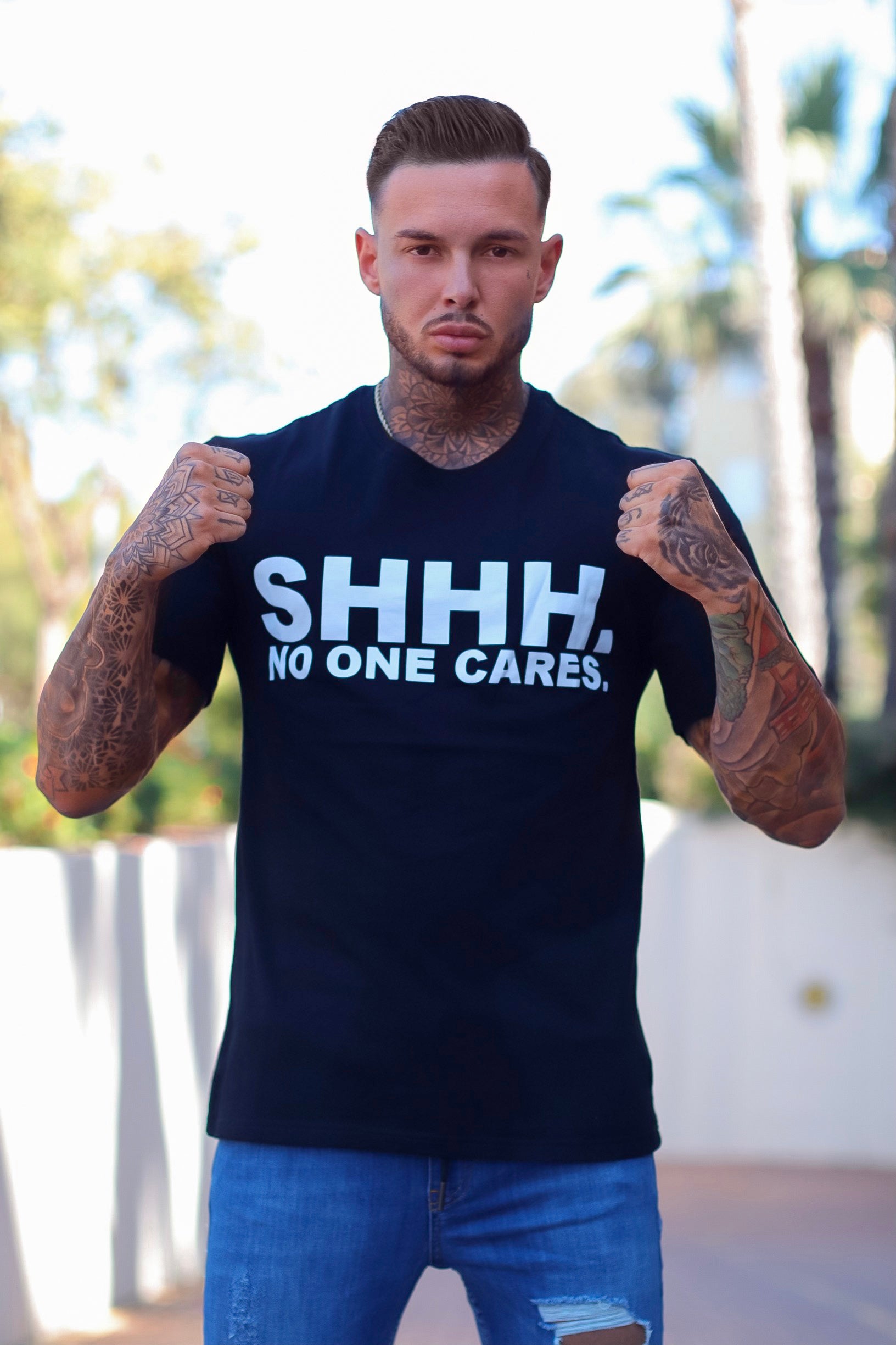 No One Cares Printed Fashionable Men's T-shirt